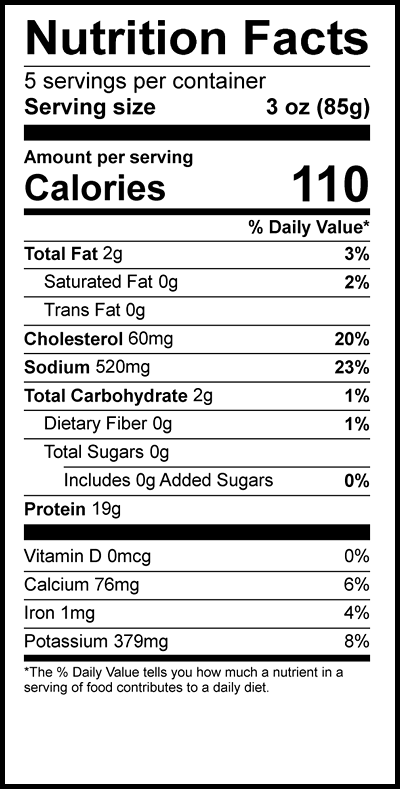 Nutrition - Shredded Citrus Herb Chicken